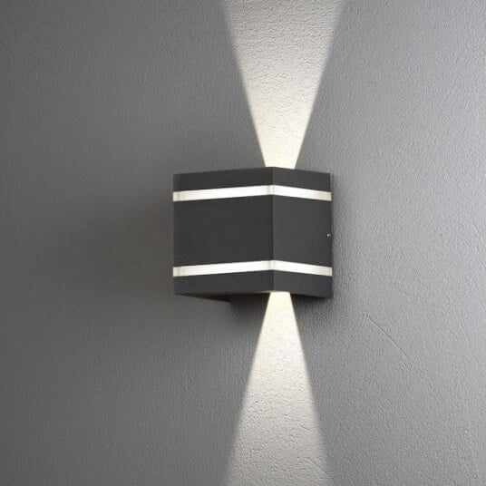Konstsmide Cremona Veggarmatur LED, mørkegrå 2 x 3 W Konstsmide Cremona Veggarmatur LED, mørkegrå 2 x 3 W