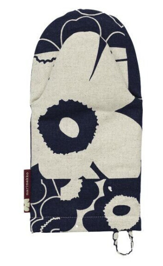 Marimekko Unikko Kollaasi grytehanske beige/mørkblå