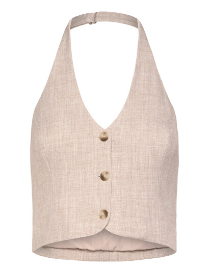 Gina Tricot Halterneck Tailored Vest - Beige - 42