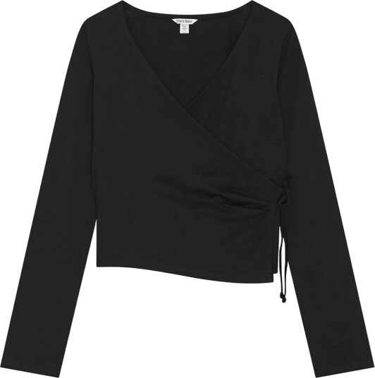 Organic Basics Everyday Wrap Top Black L