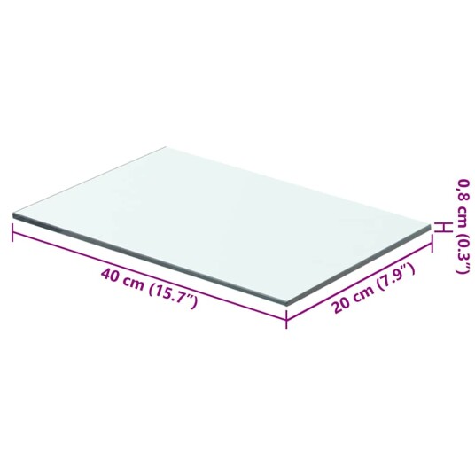 vidaXL Hyllepaneler 2 stk klart glass 40x20 cm vidaXL Hyllepaneler 2 stk klart glass 40x20 cm