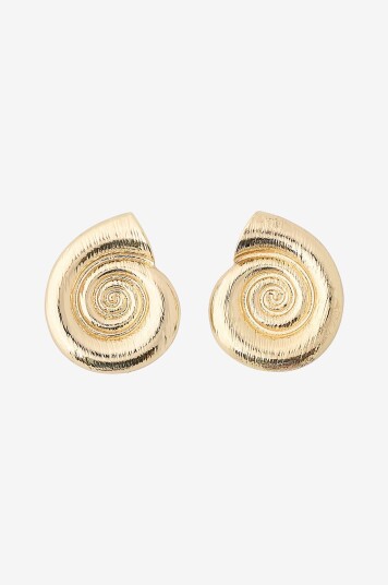 BOW19 Details   Øredobber Shell Stud   Gull