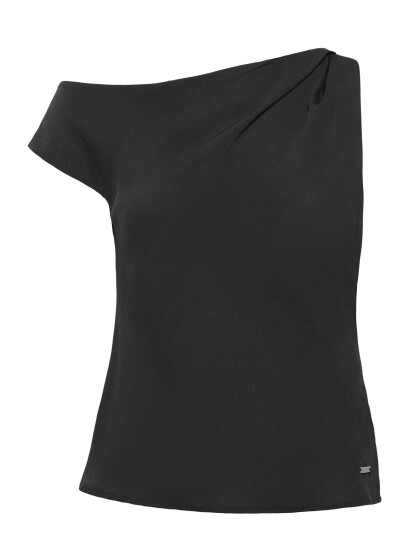 Calvin Klein Crepe One Shoulder Top - Black - 44 Calvin Klein Crepe One Shoulder Top - Black - 44