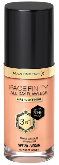 Max Factor All Day Flawless 3-i-1 Foundation N77 Soft Honey 30 ml med SPF Max Factor All Day Flawless 3-i-1 Foundation N77 Soft Honey 30 ml med SPF