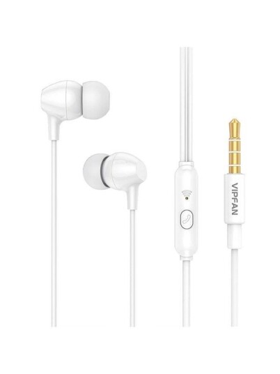 Vipfan Wired in-ear headphones M16 3.5mm jack 1m (white) Vipfan Wired in-ear headphones M16 3.5mm jack 1m (white)