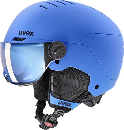 Uvex Rocket JR Visor Skihjelm med visir Junior Blue Mat 51-55cm