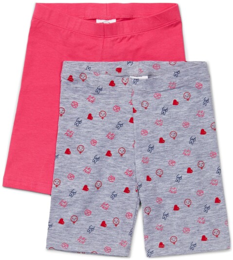 Luca &  Lola Agnese Sykkelbukse 2-Pack Grey Melange 134-140