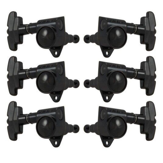 Grover 109bc Super Rotomatics Guitar Machine Heads, 3+3 - Svart Chrome
