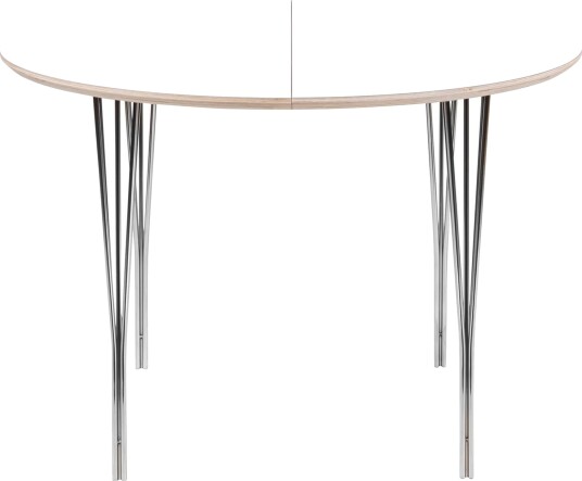 Haslev Møbelsnedkeri Symphony Spisebord 82 - Hvitlaminert/Krom, Ø105