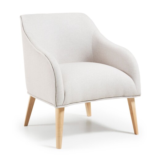 Kave Home - Lobby Loungestol m/armlen Beige Unoliving 1529968-01-0 1529801-01-0