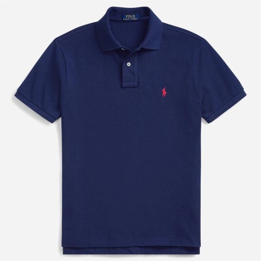 Ralph Lauren Custom Slim Fit Mesh Polo Shirt - Navy