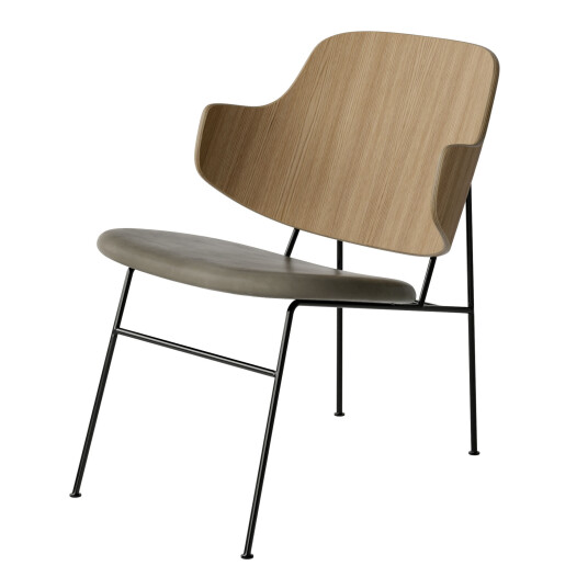 Audo Copenhagen The Penguin Lounge Chair Upholstered Seat Black Steel / Natural Oak / Dakar 0329