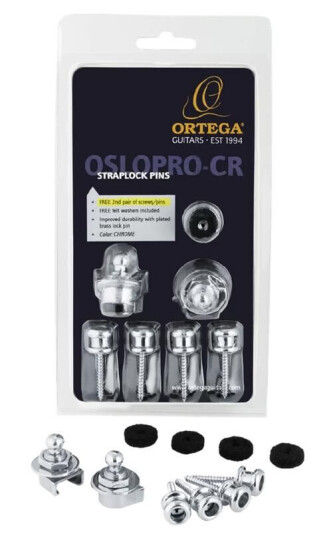 Ortega Guitars Ortega Oslopro-Cr Straplock Pin Set Chrome, 2pc.