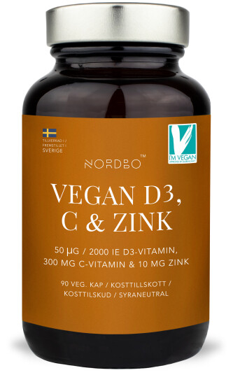 Nordbo Vegan D3, C & Zink 90 Kapslar