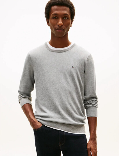 Tommy Hilfiger Core Essential Cotton Crew Neck - Grey - XXL Tommy Hilfiger Core Essential Cotton Crew Neck - Grey - XXL