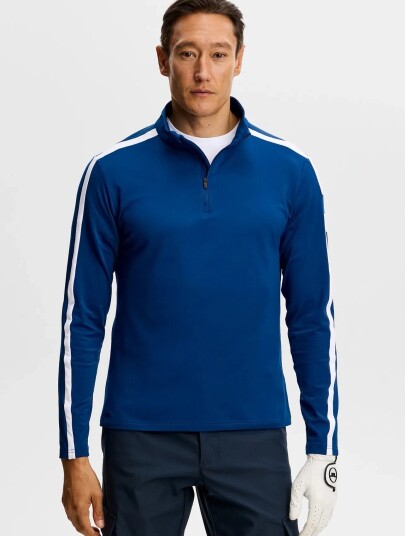 J. Lindeberg Keaton Quarter Zip Mid Layer   Blue   L