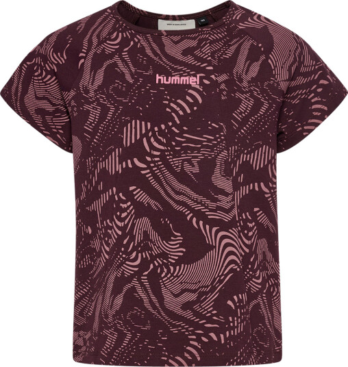 Hummel Hmljr Aop A Shaped T Shirt Burgundy 128