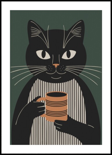 Black Cat Coffee Break Plakat / 40x50