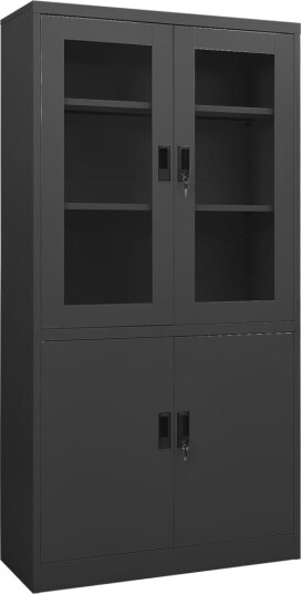 vidaXL Kontorskap antrasitt 90x40x180 cm stål
