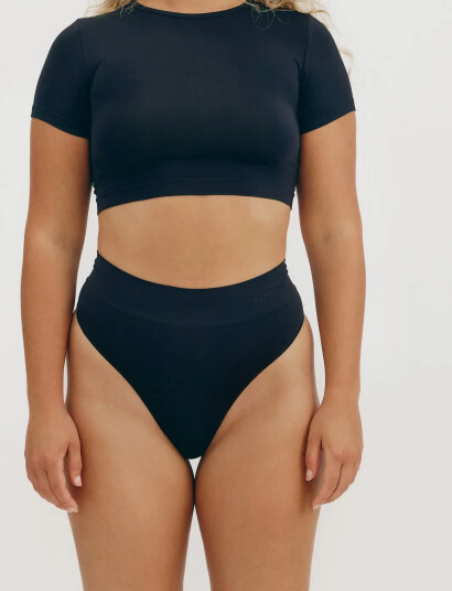 Organic Basics Smooth Thong - Black - XS