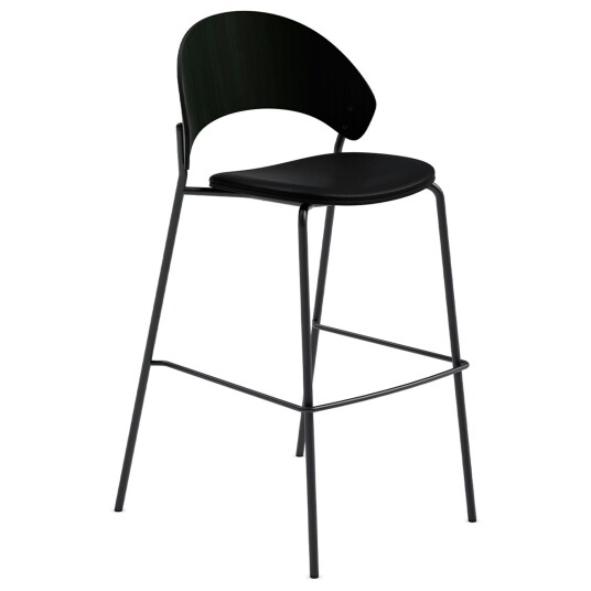 Dosina Barstol 65 cm Svart Eik / Black Leather Dosina Barstol 65 cm Svart Eik / Black Leather