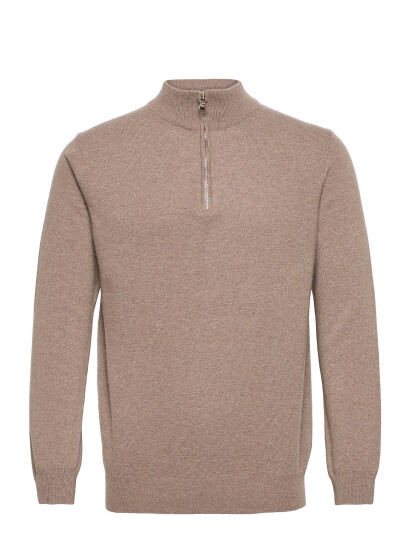 Oscar Jacobson Patton Half Zip - Beige - XL