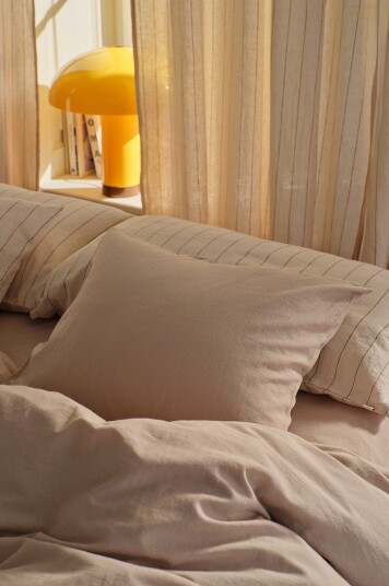 Ellos Home Putetrekk Elly i resirkulert halvlinne Beige