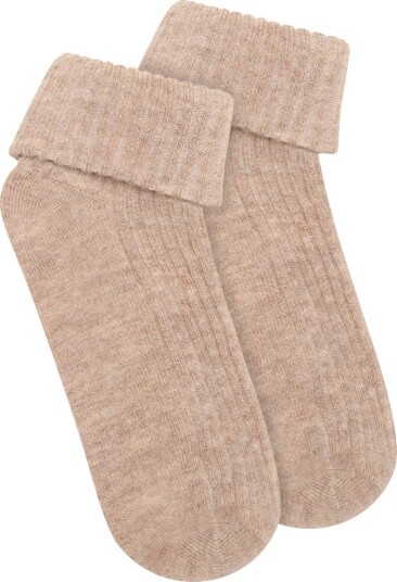 Minymo Baby 2X2 Rib Wool Socks 2 Pack   SILVER MINK MELANGE   19\22