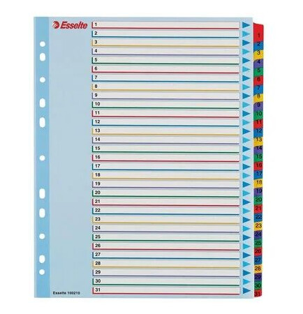 Esselte divider 31 parts for A4 Maxi tabbed (pack of 10)