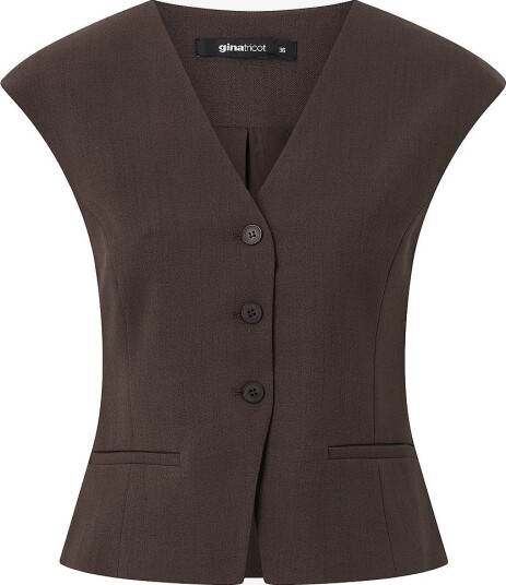 Gina Tricot Vest Shaped Vest Brun