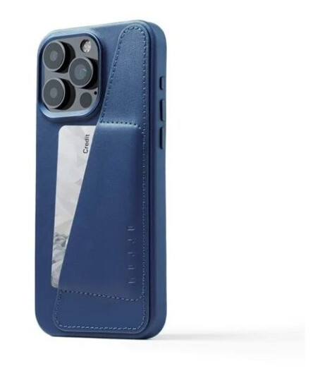 Mujjo iPhone 15 Pro Max Wallet Leather Case Monaco Blue Mujjo iPhone 15 Pro Max Wallet Leather Case Monaco Blue