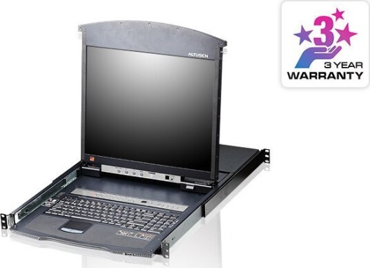 Aten Switch Aten Kl1516an Kvm Switch, 48 Cm Tft, Vga, Ps/2-Usb Over Kat 5, 16 Porter, Tysk Tastaturoppsett