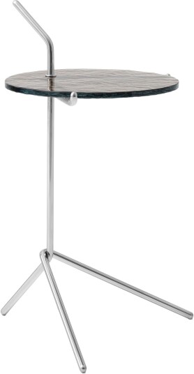 &Tradition &tradition; - Halten Side Table Sh9 Smoked Glass/stainless Steel Sidebord Sebastian Herkner Sølv Glass/metall