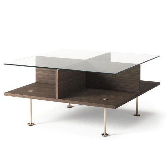 Decotique Vogue Salongbord 70x70 Mørk Eik/ Messing