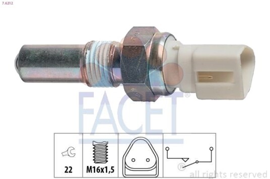 FACET 7.6212 Bryter, ryggelys FACET 7.6212 Bryter, ryggelys