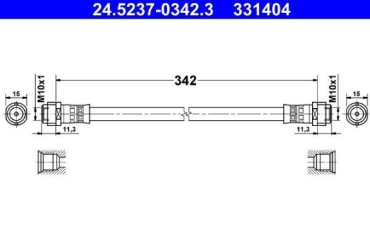 Bremseslange ATE 24.5237 0342.3 Bremseslange ATE 24.5237 0342.3