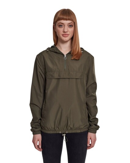 Urban Classics Basic Anorak til dame Grønn, Oliven Urban Classics Basic Anorak til dame Grønn, Oliven