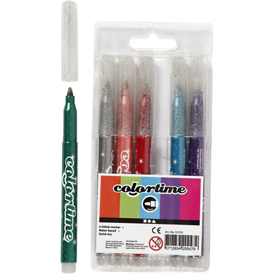 Cc Colortime Glittertusj - 6-pakning