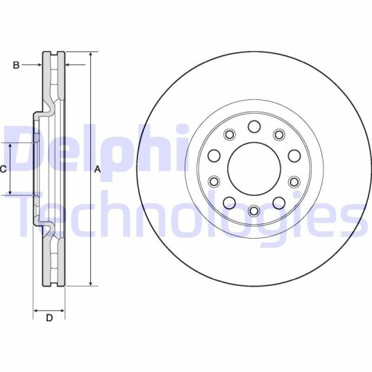 Bremseskive DELPHI BG4763C Bremseskive DELPHI BG4763C