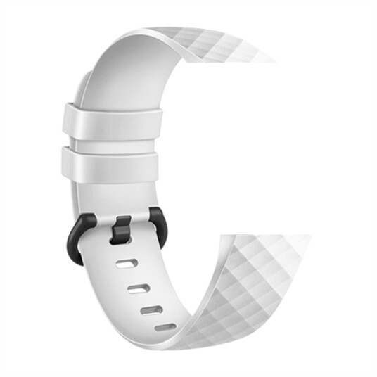 Devia silikonarmbånd til Fitbit Charge 3 / Charge 4 - Hvit mesh small