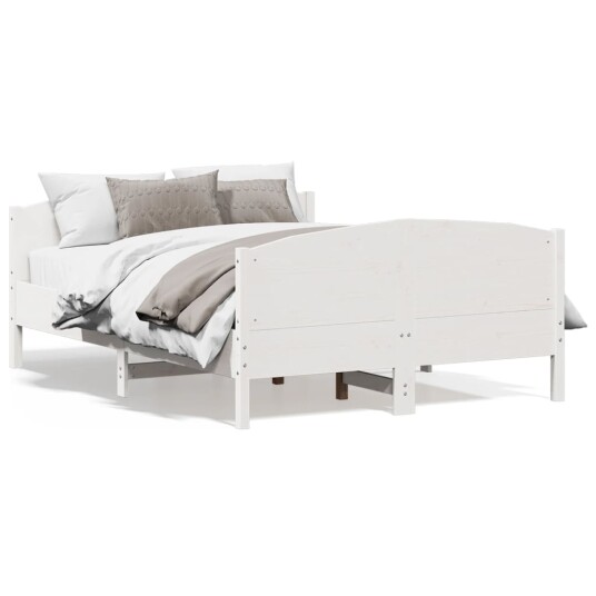 Sengeramme med hodegavl hvit 140x200 cm heltre furu 8721012430174 Sengeramme med hodegavl hvit 140x200 cm heltre furu 8721012430174