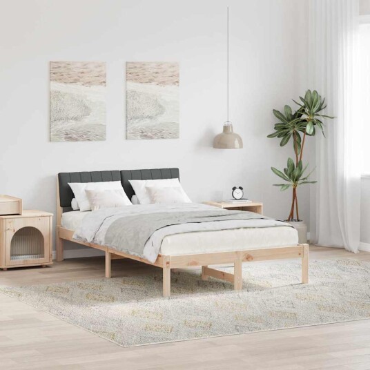 Sengestamme brun og mørkegrå 120 x 200 cm Heltre furu