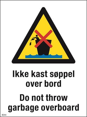 Ikke kast søppel over bord 20 x 15 cm 20