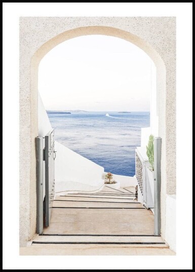 Santorini Greece Staircase Plakat Plakat / 21x30cm Santorini Greece Staircase Plakat Plakat / 21x30cm
