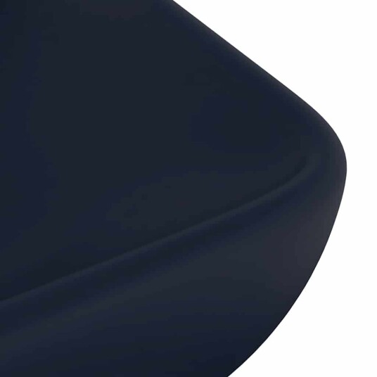 vidaXL Luksuriøs servant rektangulær matt mørkeblå 71x38 cm keramikk