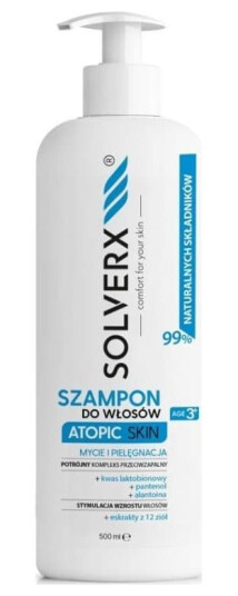 Solverx SOLVERX Atopic Skin Hair shampoo pleiende og anti-inflammatorisk 500ml Solverx SOLVERX Atopic Skin Hair shampoo pleiende og anti-inflammatorisk 500ml