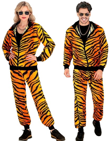 Widmann 80 talls UV Glow Grilldress med Tigermotiv til Voksen Large