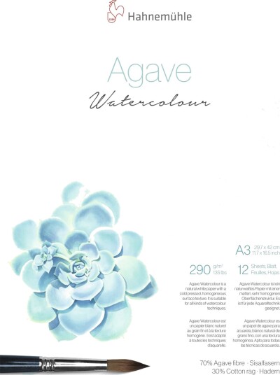 Hahnemühle Agave Akvarellpapir A3 290 g 12 Ark