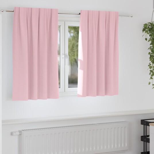vidaXL Mørkleggende Gardiner med Ringer 2 pcs Babyrosa 140 x 140 cm