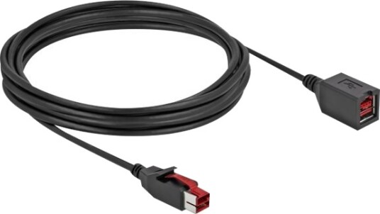 Delock Poweredusb Extension Cable Usb Pluspower 24 V Hann Til Usb Pluspower 24 V Hunn 24 V 4 M Svart